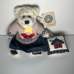 Boyds Bears Delmarva Retired 1996 10in Plush Bear With A Quilted Pillow W Tag